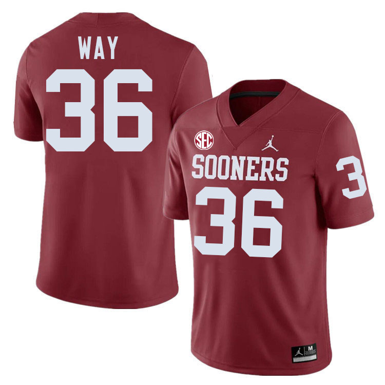 Oklahoma Sooners #36 Tress Way College Football Jerseys,Uniforms-Crimson
